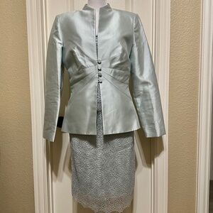 Kay Unger 3 Pc Crochet Lace Suit